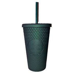Starbucks Dark Green Jelly Studded Tumbler With Logo Cold Drinks 16oz Grande